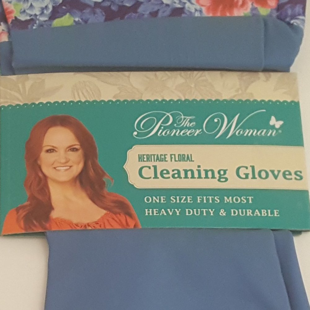 THE PIONEER WOMAN Heavy Duty Latex Cleaning Gloves | 3 Pack | Red / Blue / Pink - Picture 11 of 11